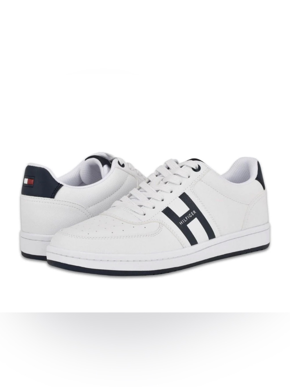 Tommy Hilfiger Lason Sneakers Men’s Size 8 White Vegan Leather Casual Shoes Prep